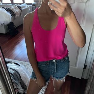 Dear Hannah bright criss cross pink tank!
